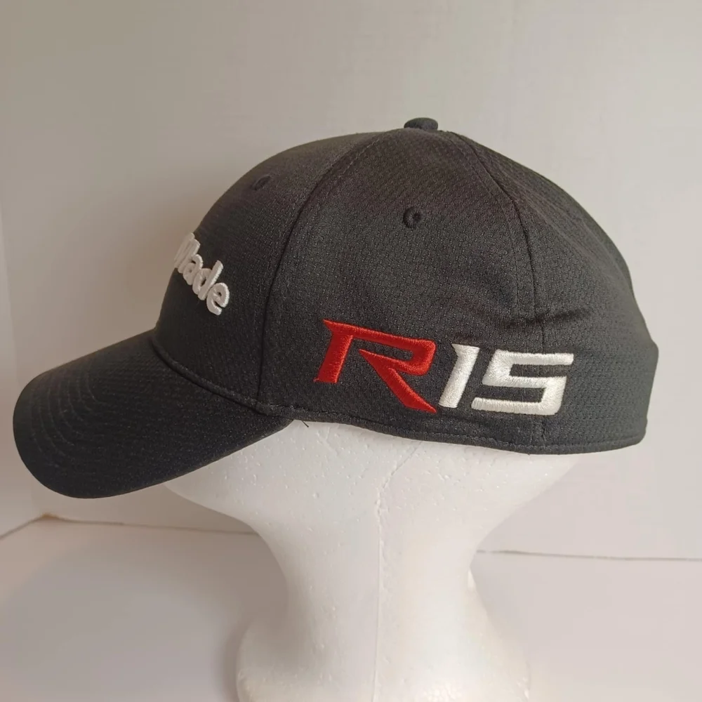 Taylormade R15 Aero Runner Black‎ Flex Fits Size S/M Golf Hat Cap Embroidered